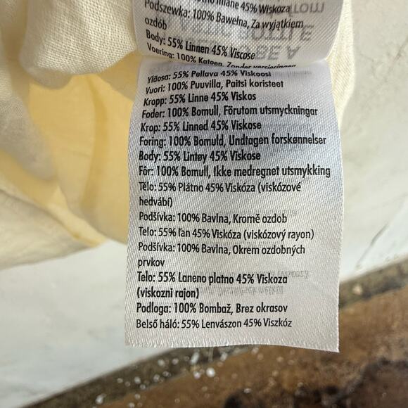 Minimalist Linen Blend Beige Mini Dress Cotton On Adjustable Straps Size S NWT - Picture 7 of 10